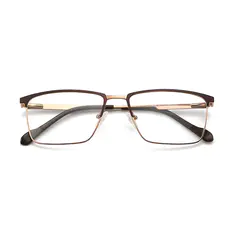 Rectangle Brown/Gold Eyeglasses