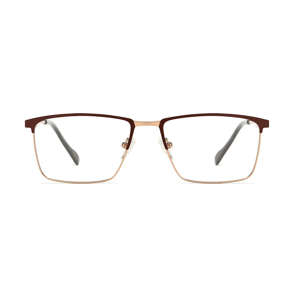 Rectangle Brown/Gold Eyeglasses