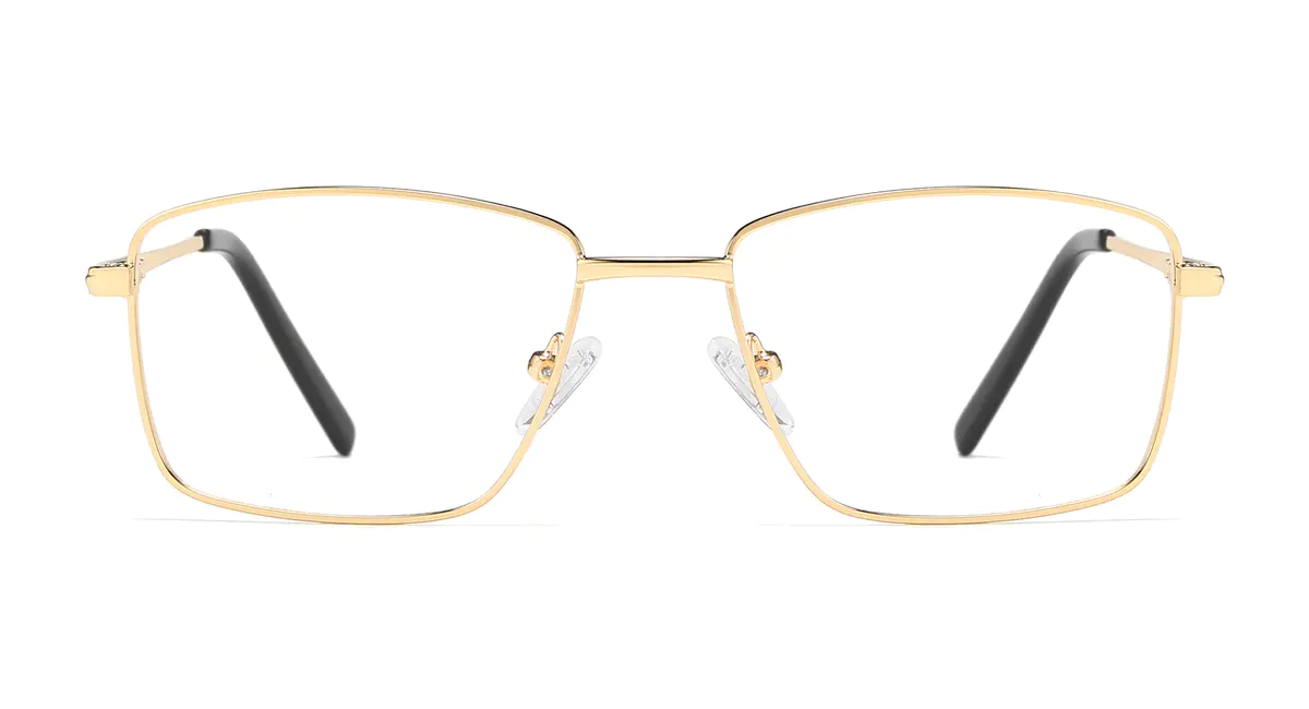 Rectangle Gold Eyeglasses