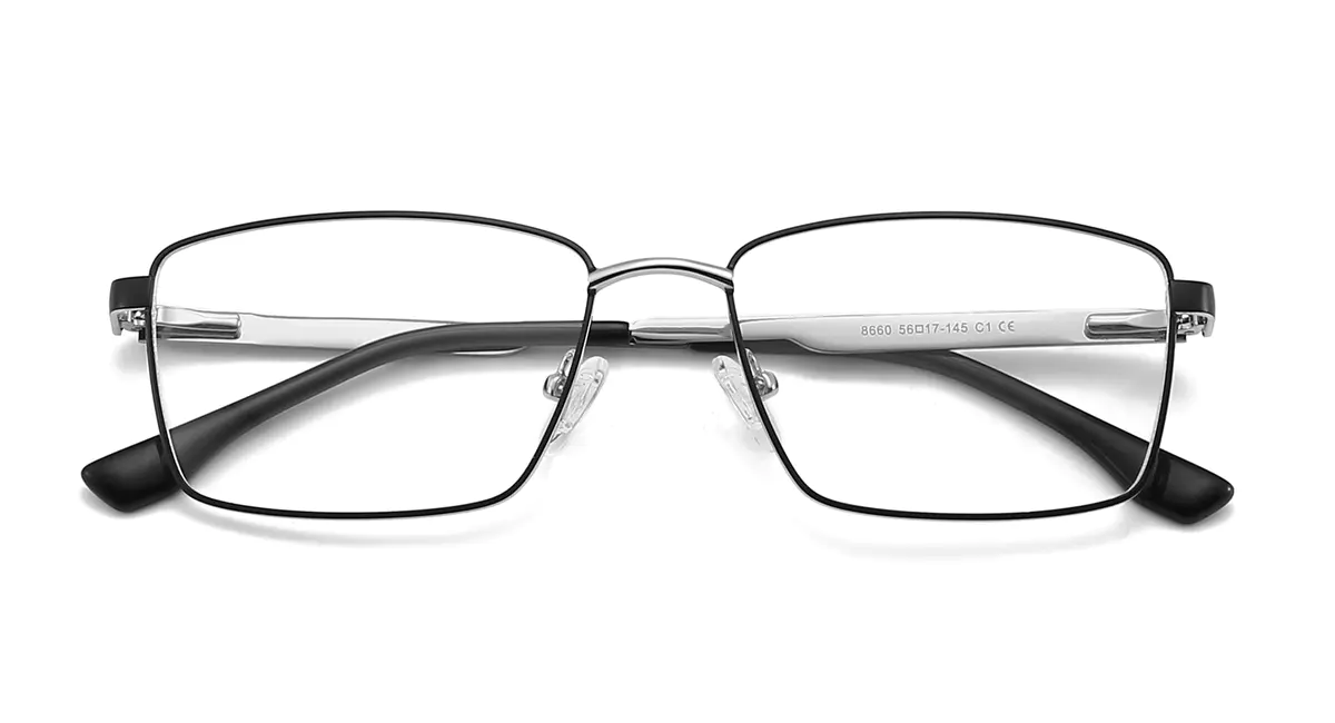 Rectangle Black/Silver Eyeglasses