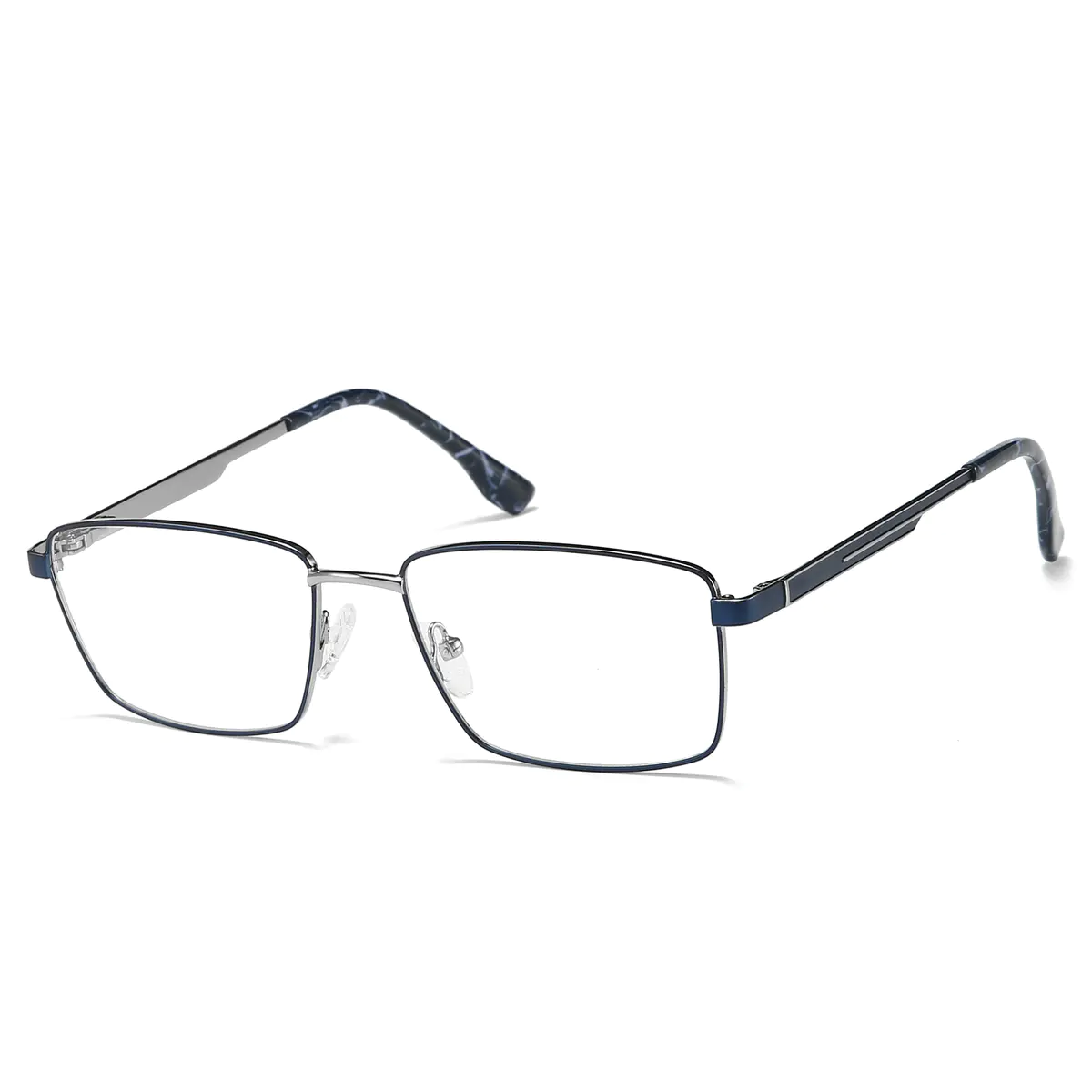 Rectangle Blue/Gun Eyeglasses