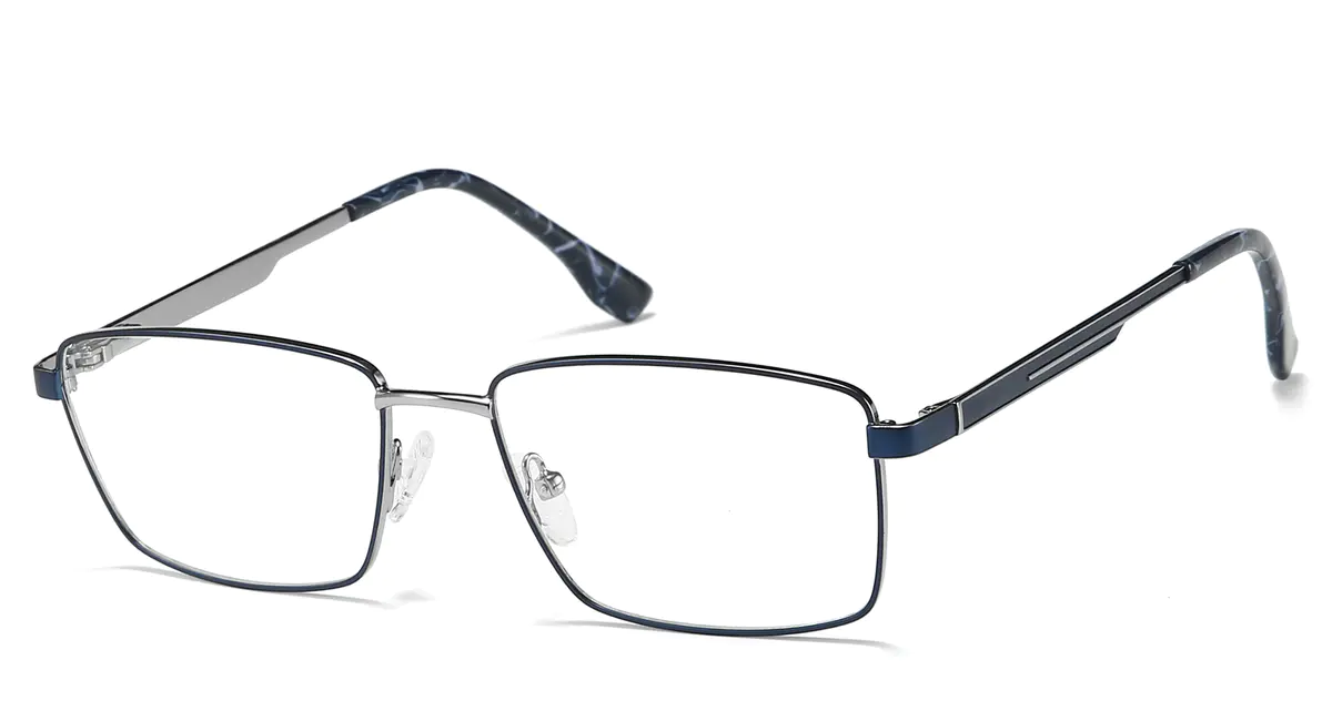 Rectangle Blue/Gun Eyeglasses