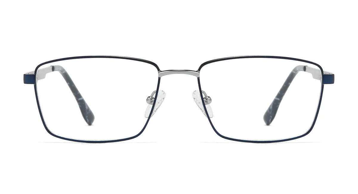 Rectangle Blue/Gun Eyeglasses