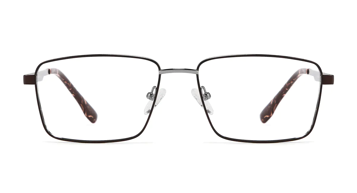 Rectangle Brown Eyeglasses