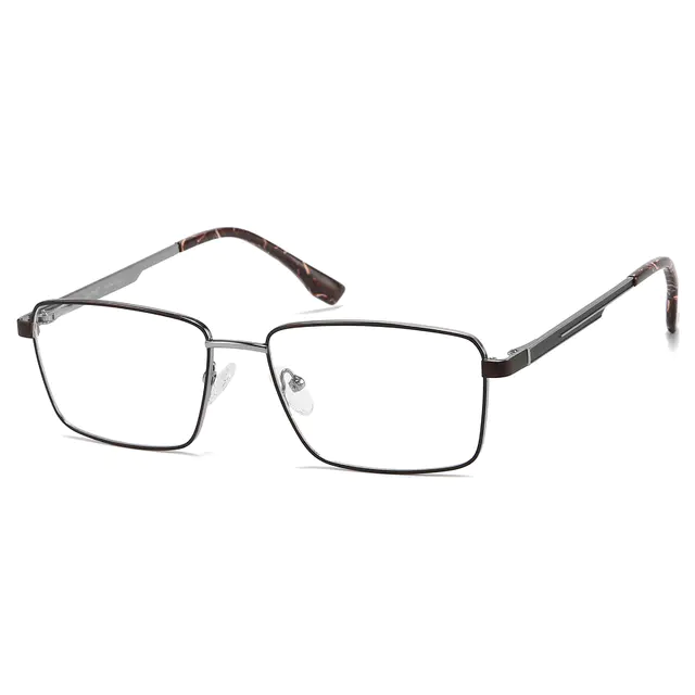 Rectangle Brown Eyeglasses