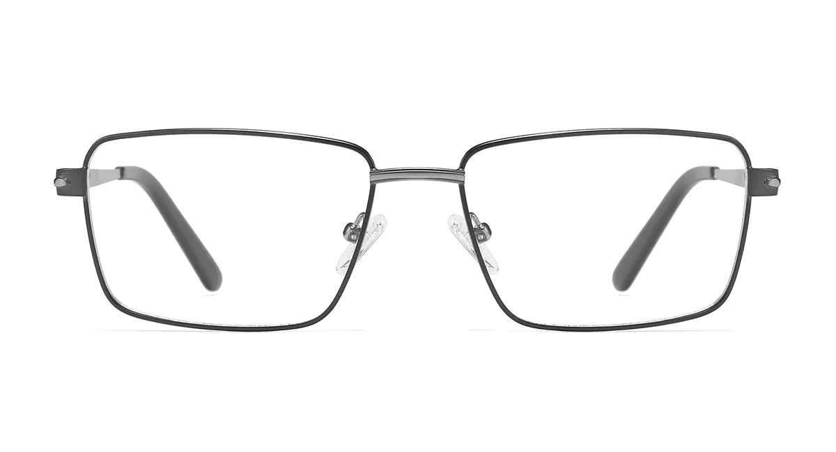 Rectangle Black/Gun Eyeglasses