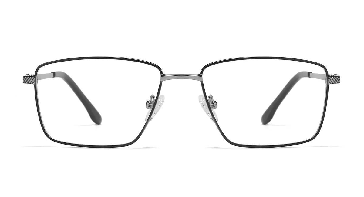 Rectangle Black/Gun Eyeglasses