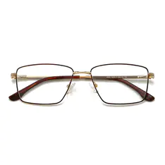 Rectangle Brown/Golden Eyeglasses