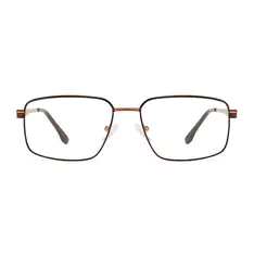 Rectangle Brown/Gold Eyeglasses