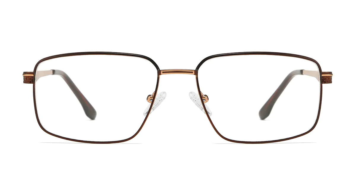 Rectangle Brown/Gold Eyeglasses