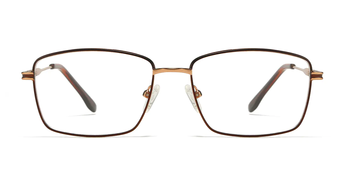 Rectangle Brown/Gold Eyeglasses