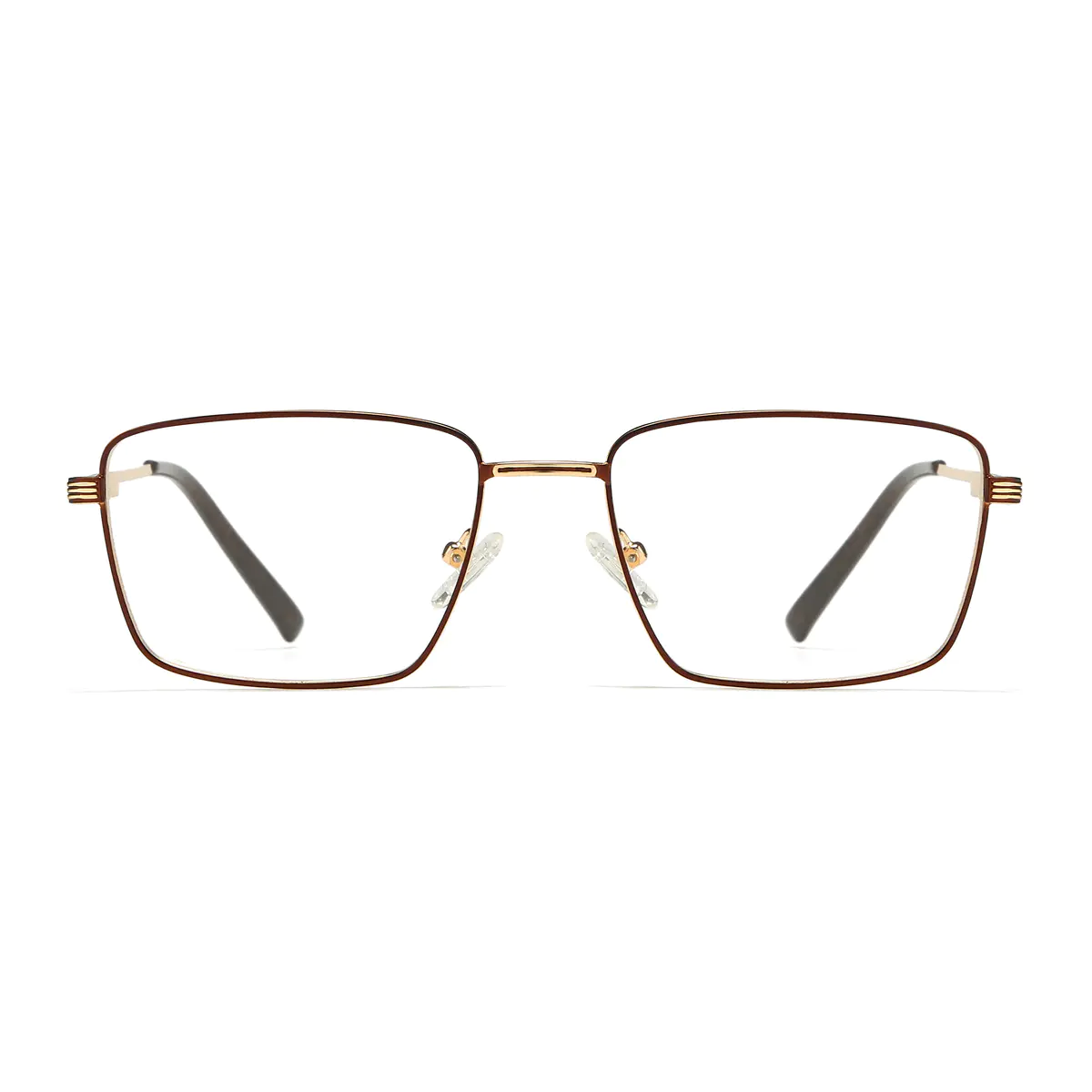 Rectangle Brown/Gold Eyeglasses
