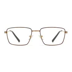 Rectangle Brown/Gold Eyeglasses