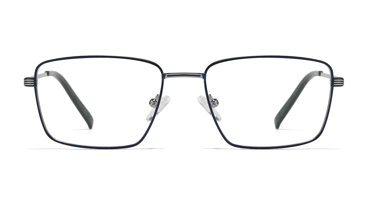 Rectangle Blue/Gun Eyeglasses