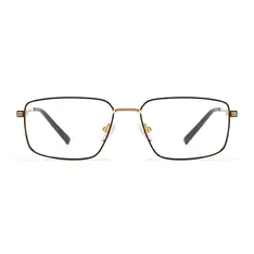 Rectangle Brown/Gold Eyeglasses