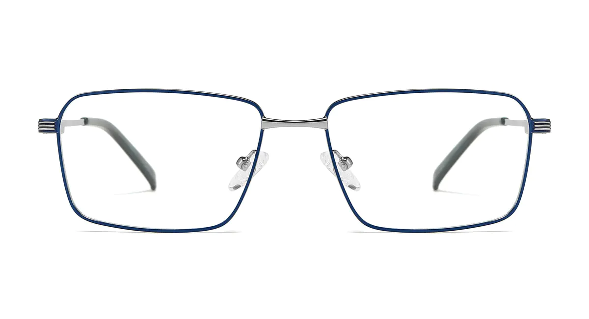 Rectangle Blue/Gun Eyeglasses