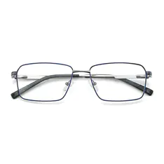 Rectangle Blue/Gun Eyeglasses