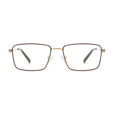Rectangle Brown/Gold Eyeglasses