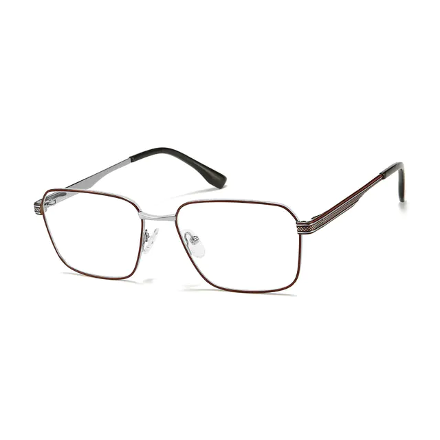 Rectangle Brown Eyeglasses