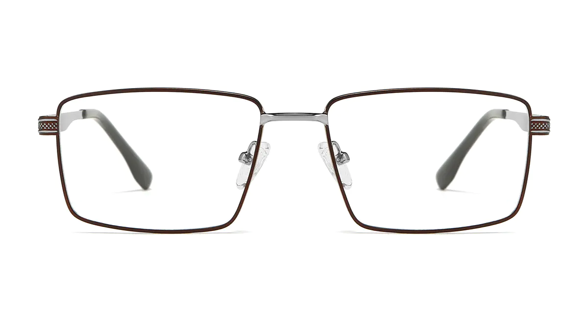 Rectangle Brown Eyeglasses