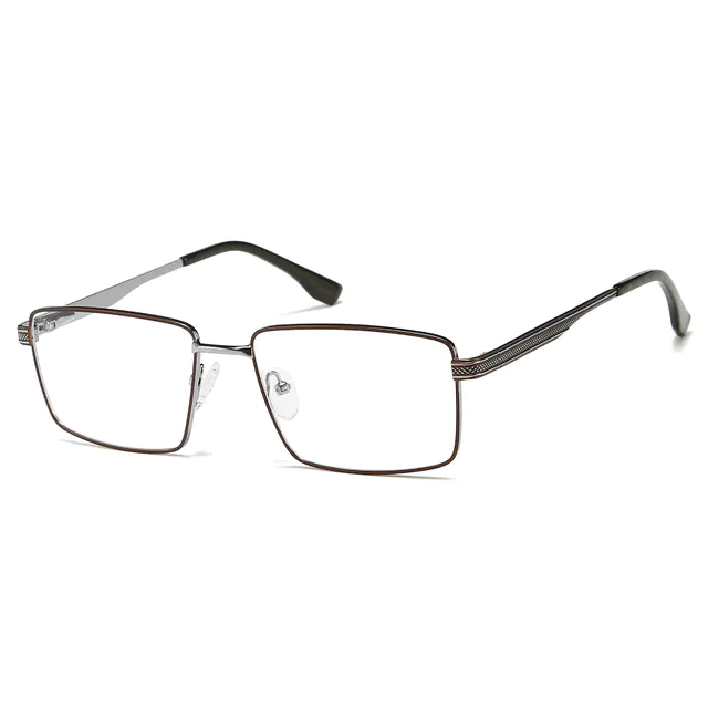 Rectangle Brown Eyeglasses