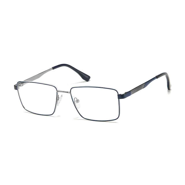 Rectangle Blue Eyeglasses