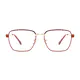 Rectangle Red/Gold Eyeglasses