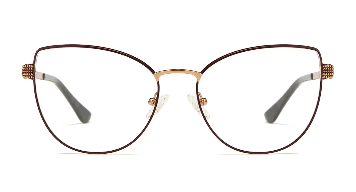 Cat-eye Brown/Gold Eyeglasses
