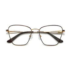 Rectangle Brown/Gold Eyeglasses