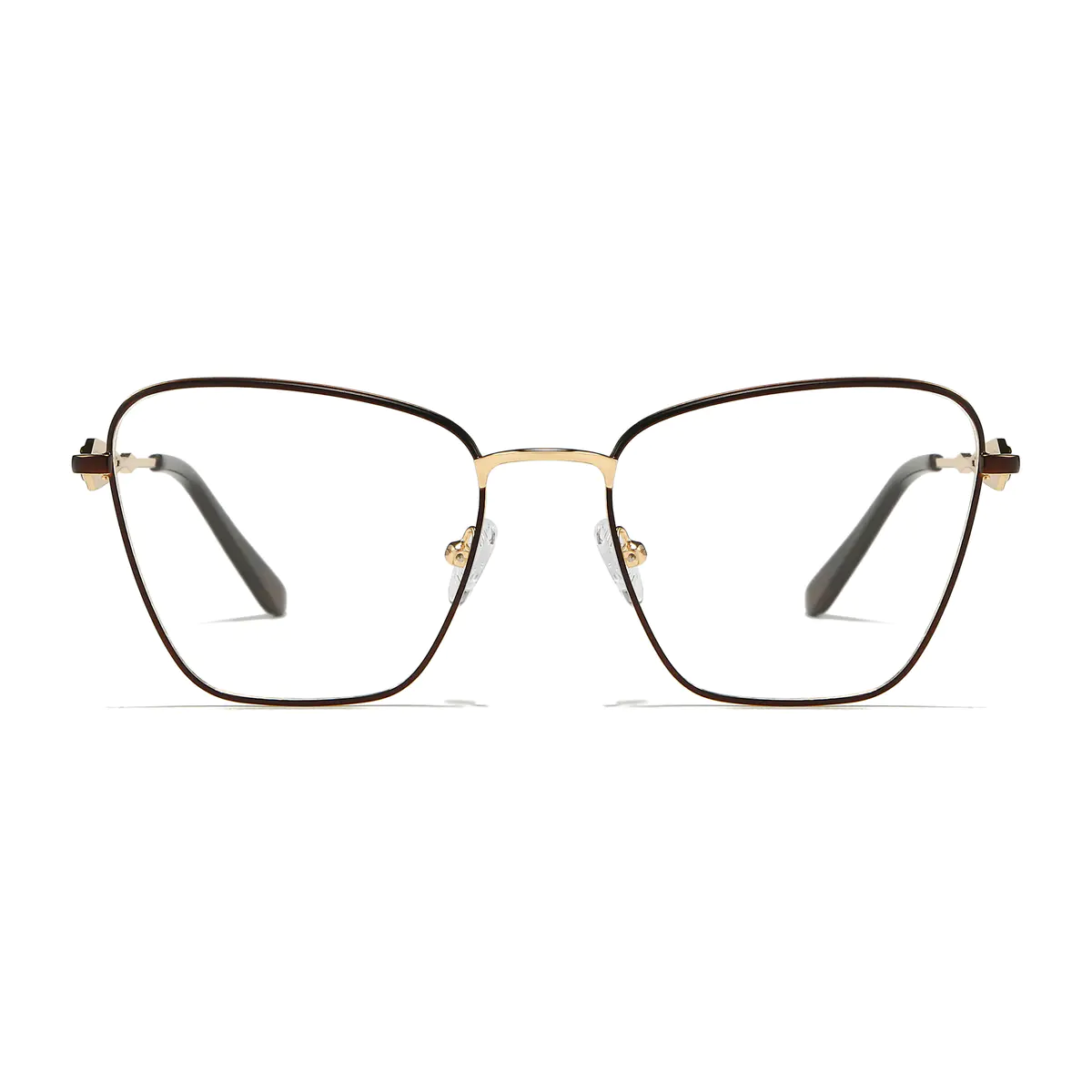Rectangle Brown/Gold Eyeglasses