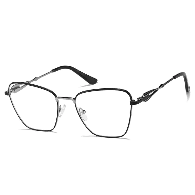 Rectangle Black/Gun Eyeglasses