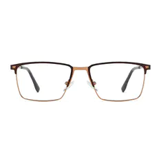 Rectangle Brown/Gold Eyeglasses