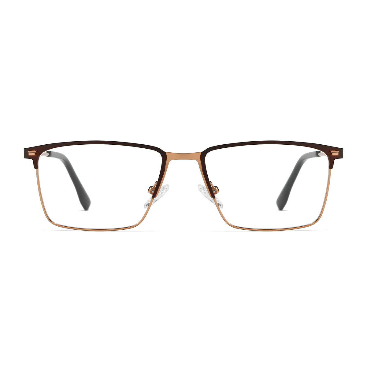 Rectangle Brown/Gold Eyeglasses