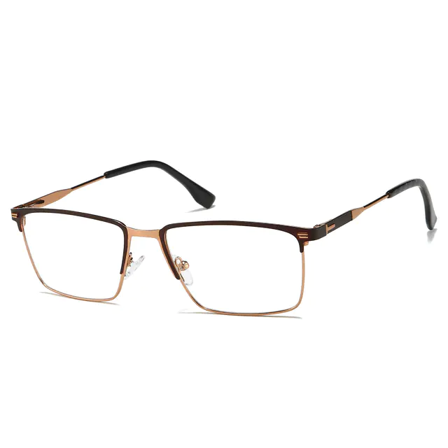 Rectangle Brown/Gold Eyeglasses