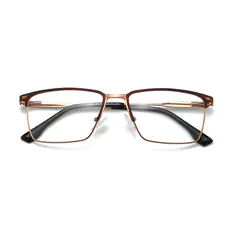 Rectangle Brown/Gold Eyeglasses