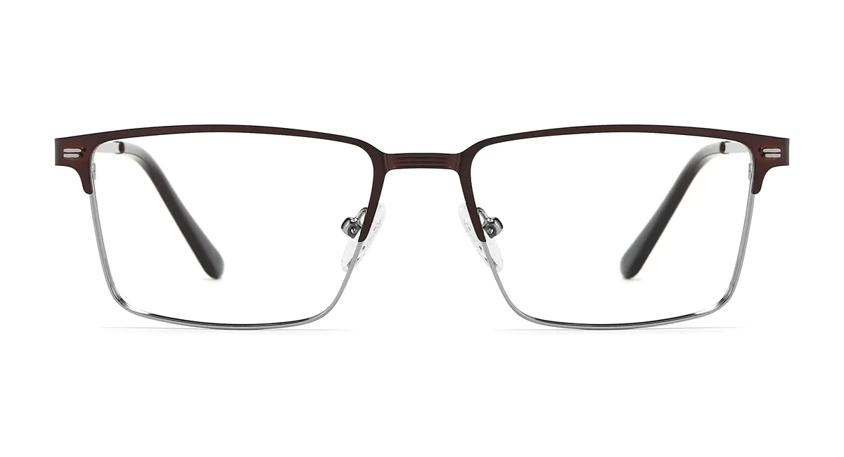 Rectangle Brown Eyeglasses