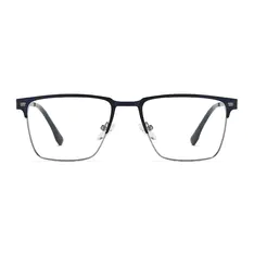 Rectangle Blue/Silver Eyeglasses