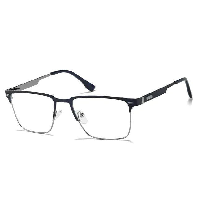 Rectangle Blue/Silver Eyeglasses