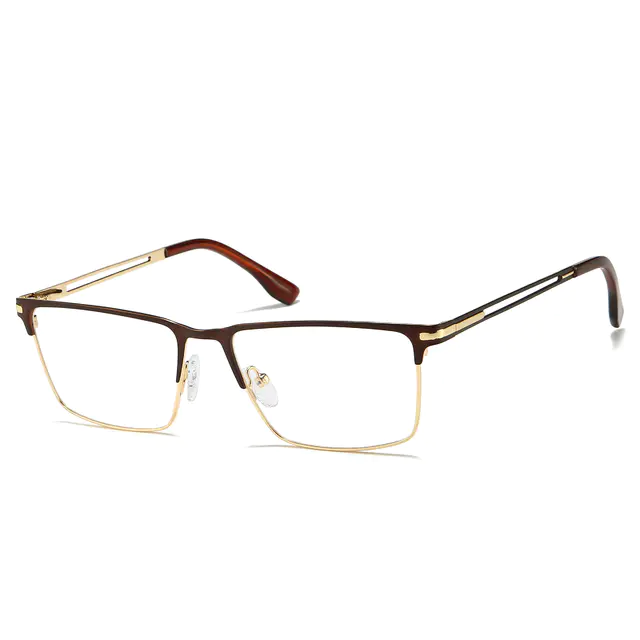 Rectangle Red/Gold Eyeglasses