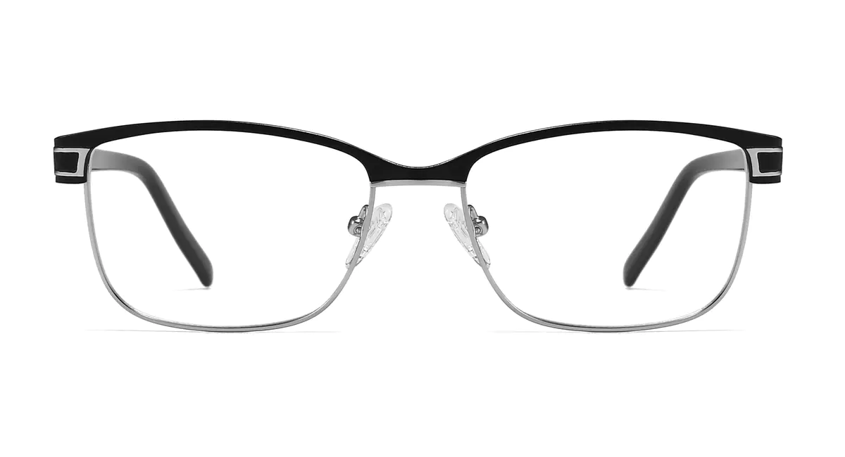 Rectangle Black/Silver Eyeglasses