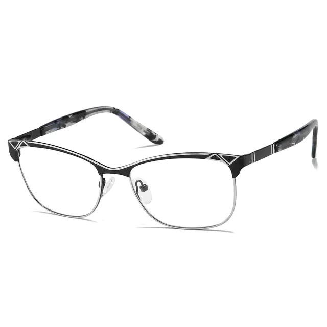 Rectangle Black/Silver Eyeglasses