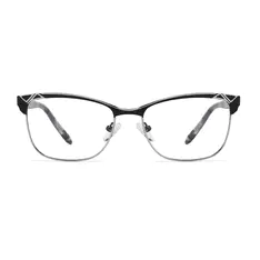 Rectangle Black/Silver Eyeglasses