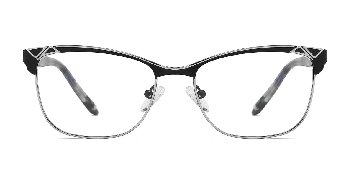 Rectangle Black/Silver Eyeglasses