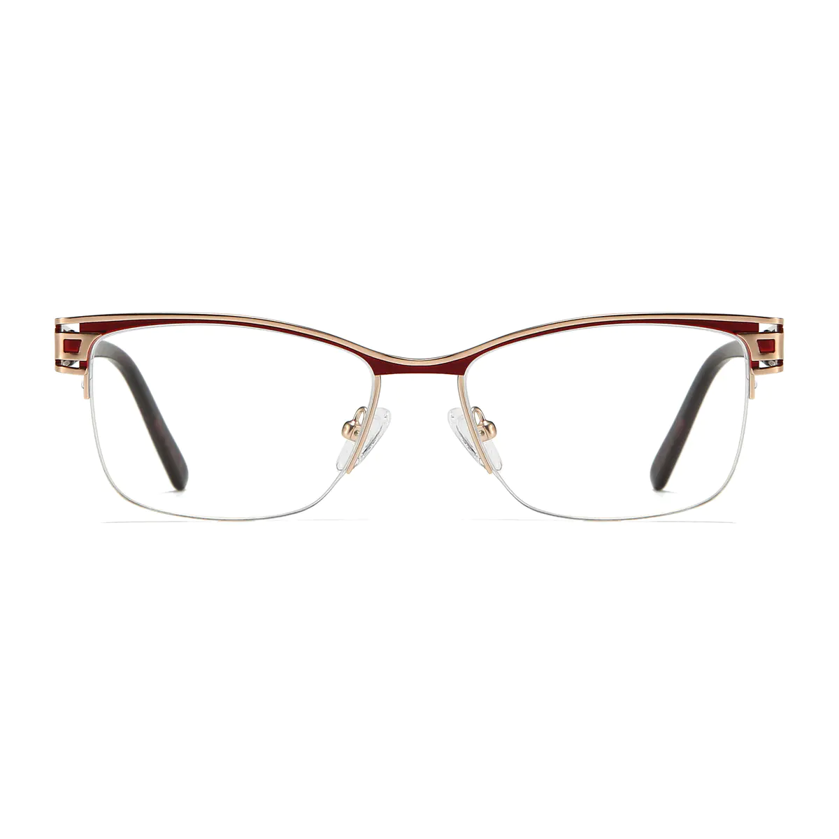 Rectangle Rose Gold/Red Eyeglasses