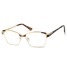 Rectangle Brown/Gold Eyeglasses