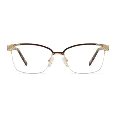Rectangle Brown/Gold Eyeglasses