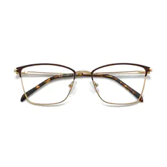 Rectangle Brown/Gold Eyeglasses