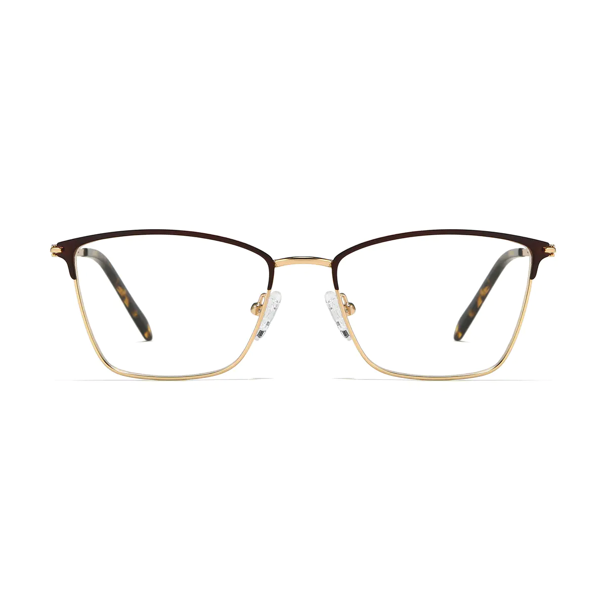 Rectangle Brown/Gold Eyeglasses