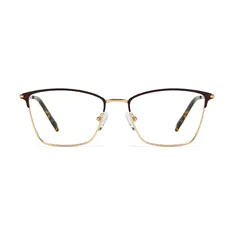 Rectangle Brown/Gold Eyeglasses
