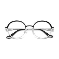 Round Black/Gray Eyeglasses
